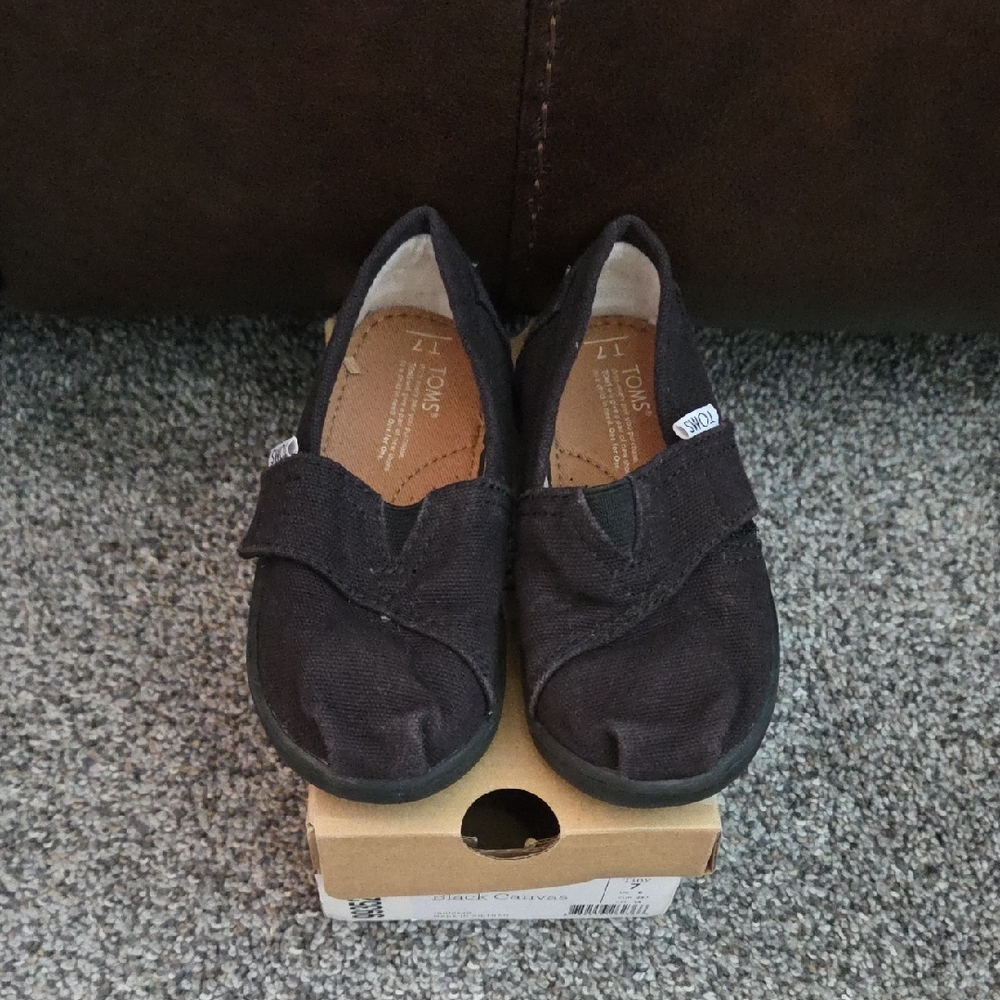 Toms Charcoal Canvas Slip-Ons